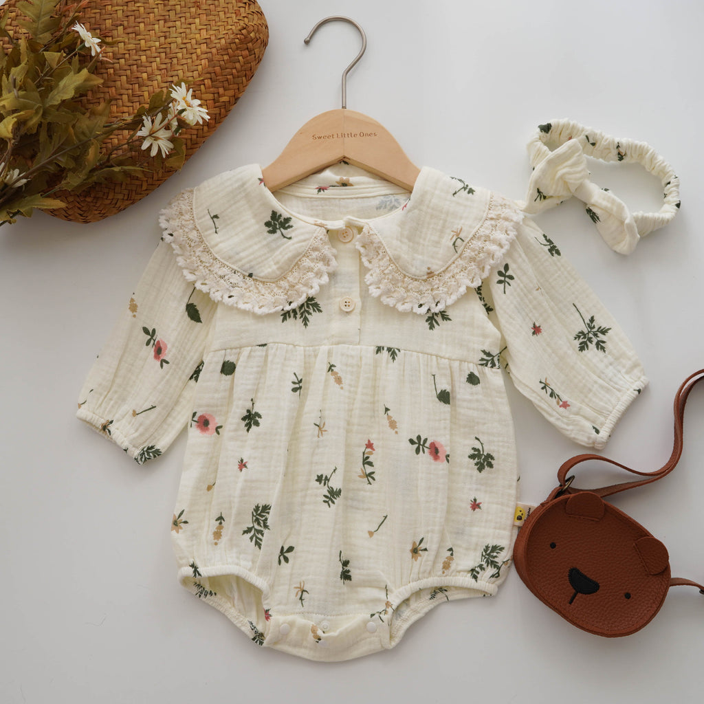 Autumn Leaf Romper with Hairband (Size 100)