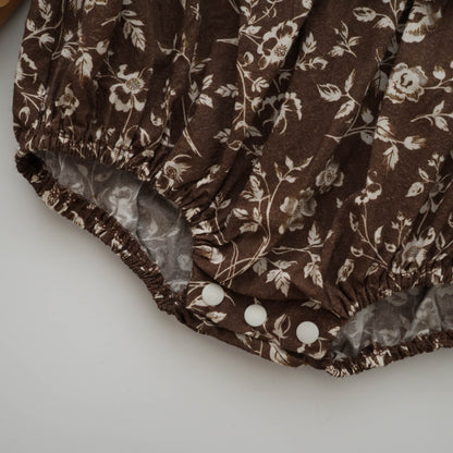 Floral Vintage Brown Romper
