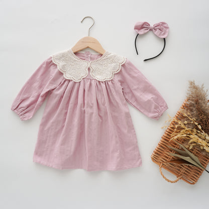 Long Sleeves Lacey Sister Matching Dress