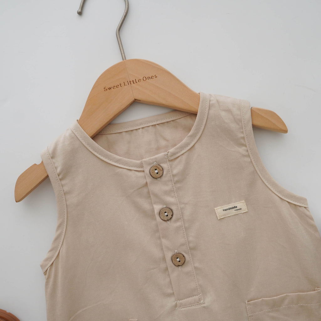 Buttoned Overall in Beige