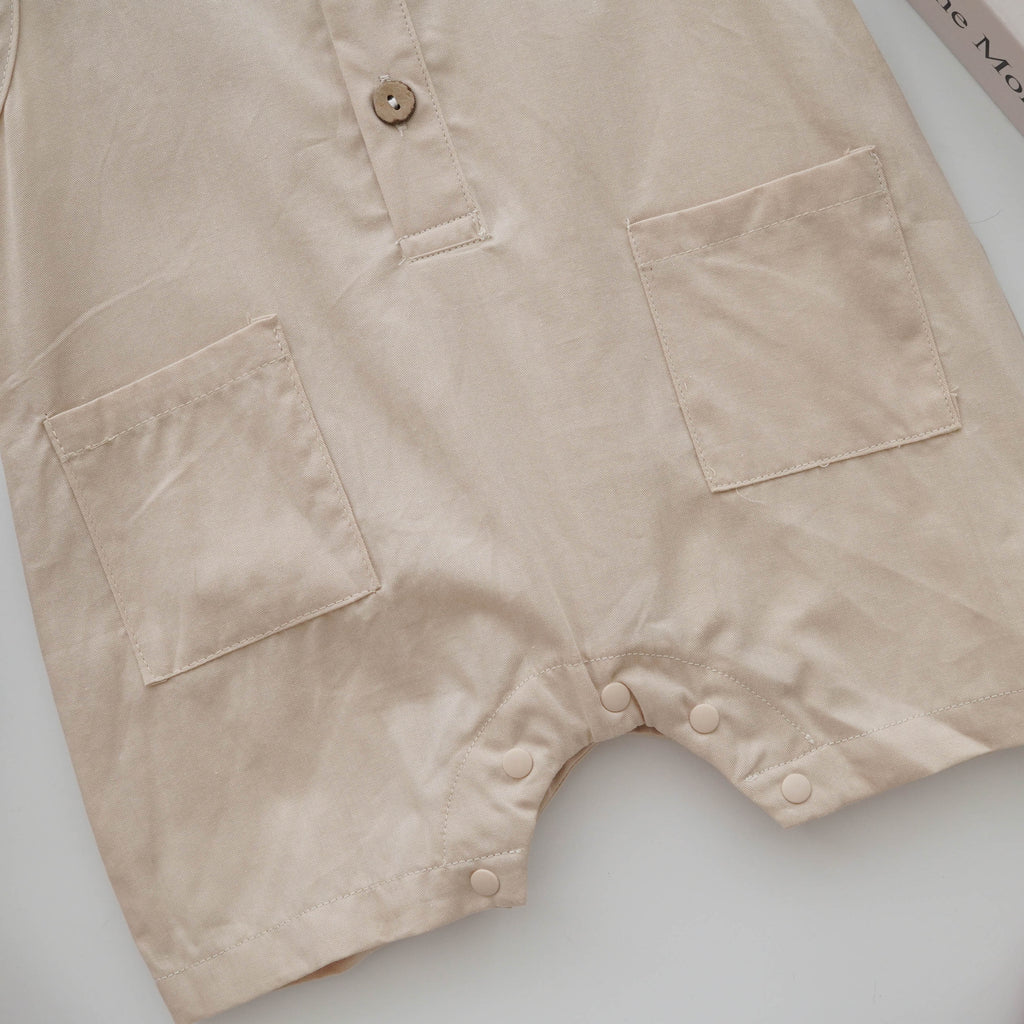Buttoned Overall in Beige