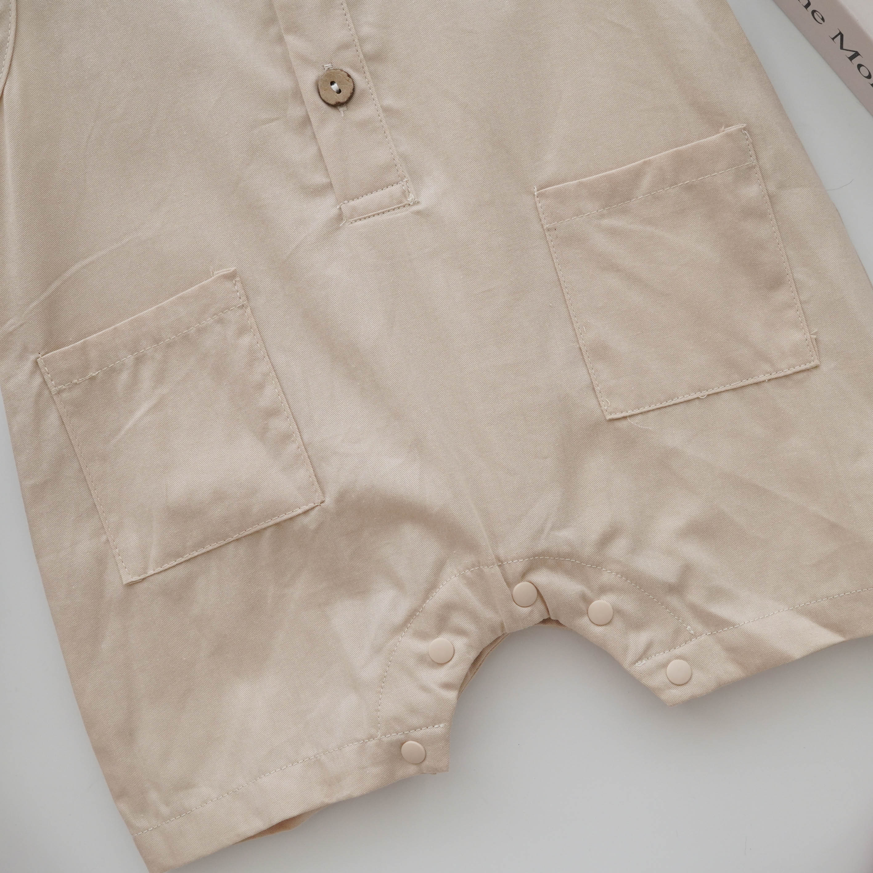Buttoned Overall in Beige