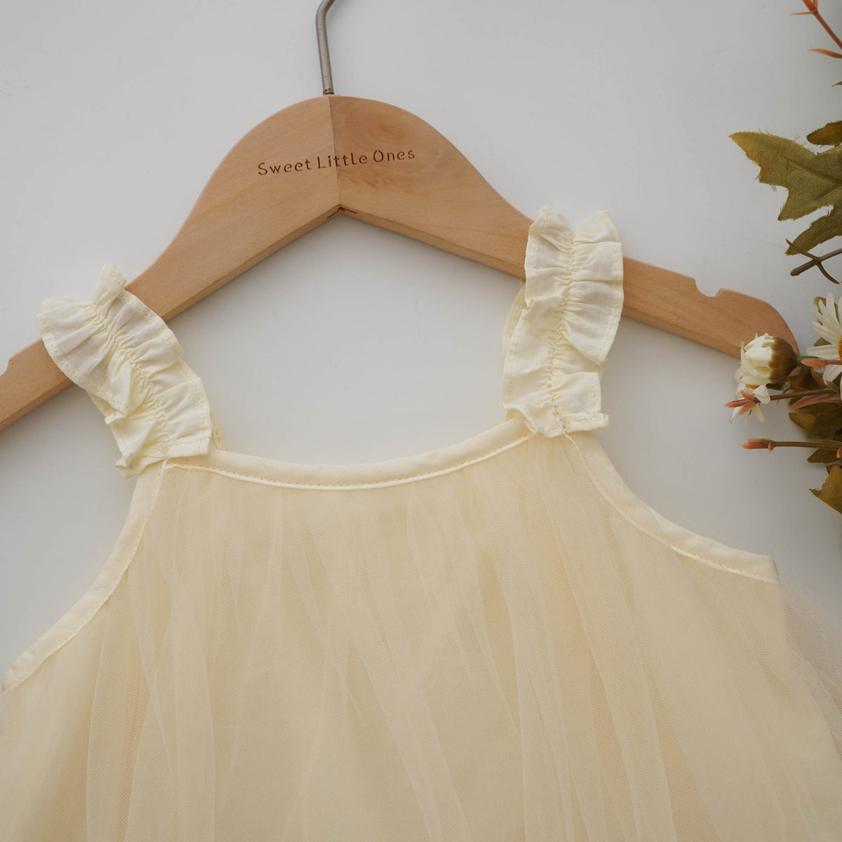 Flower Mesh Details Dress
