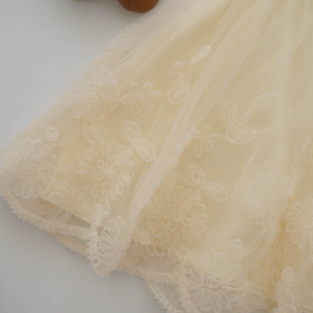 Flower Mesh Details Dress