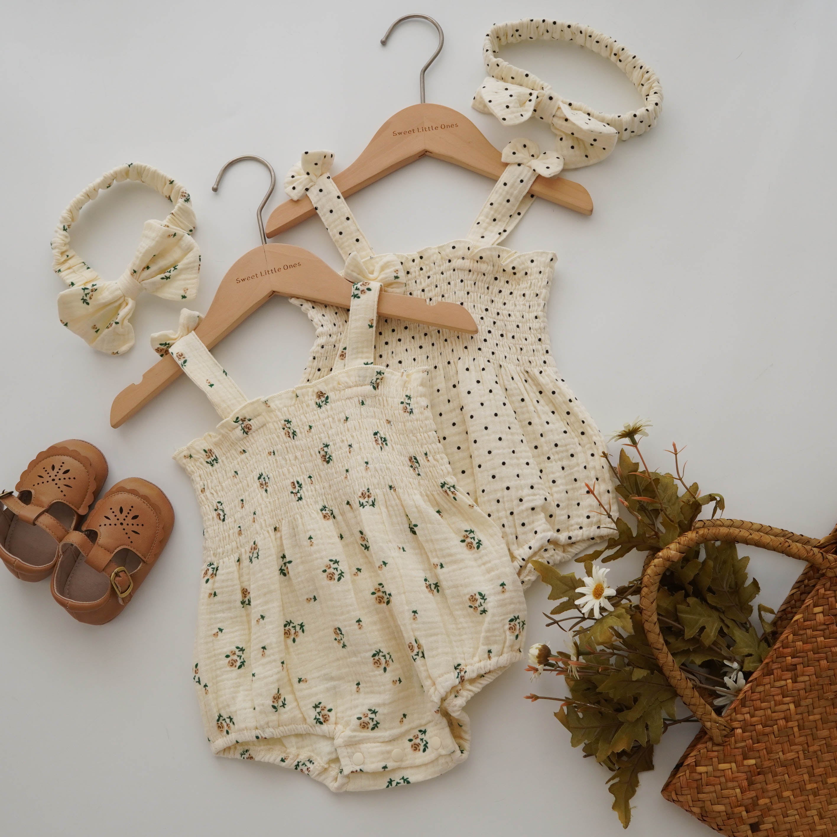 Cotton Casual Romper with Hairband