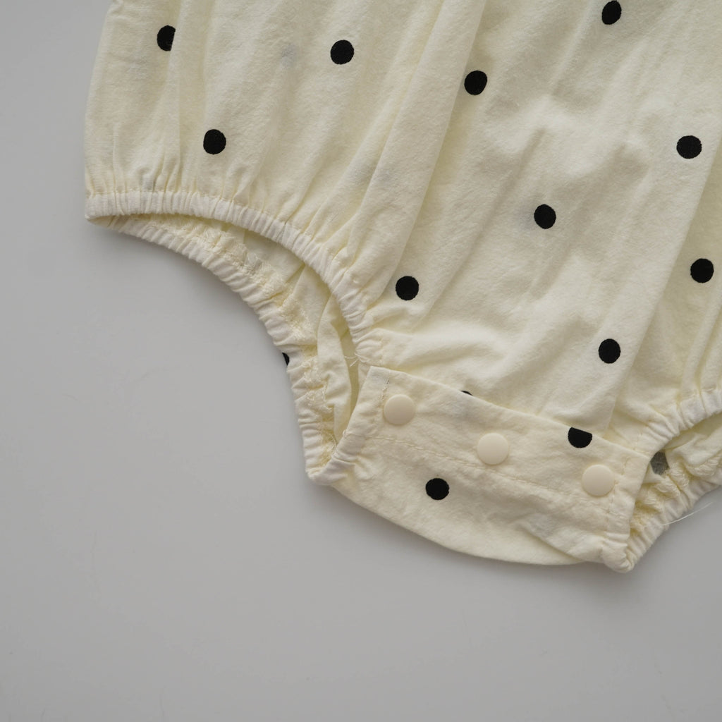 Polka Dot Buttoned Romper