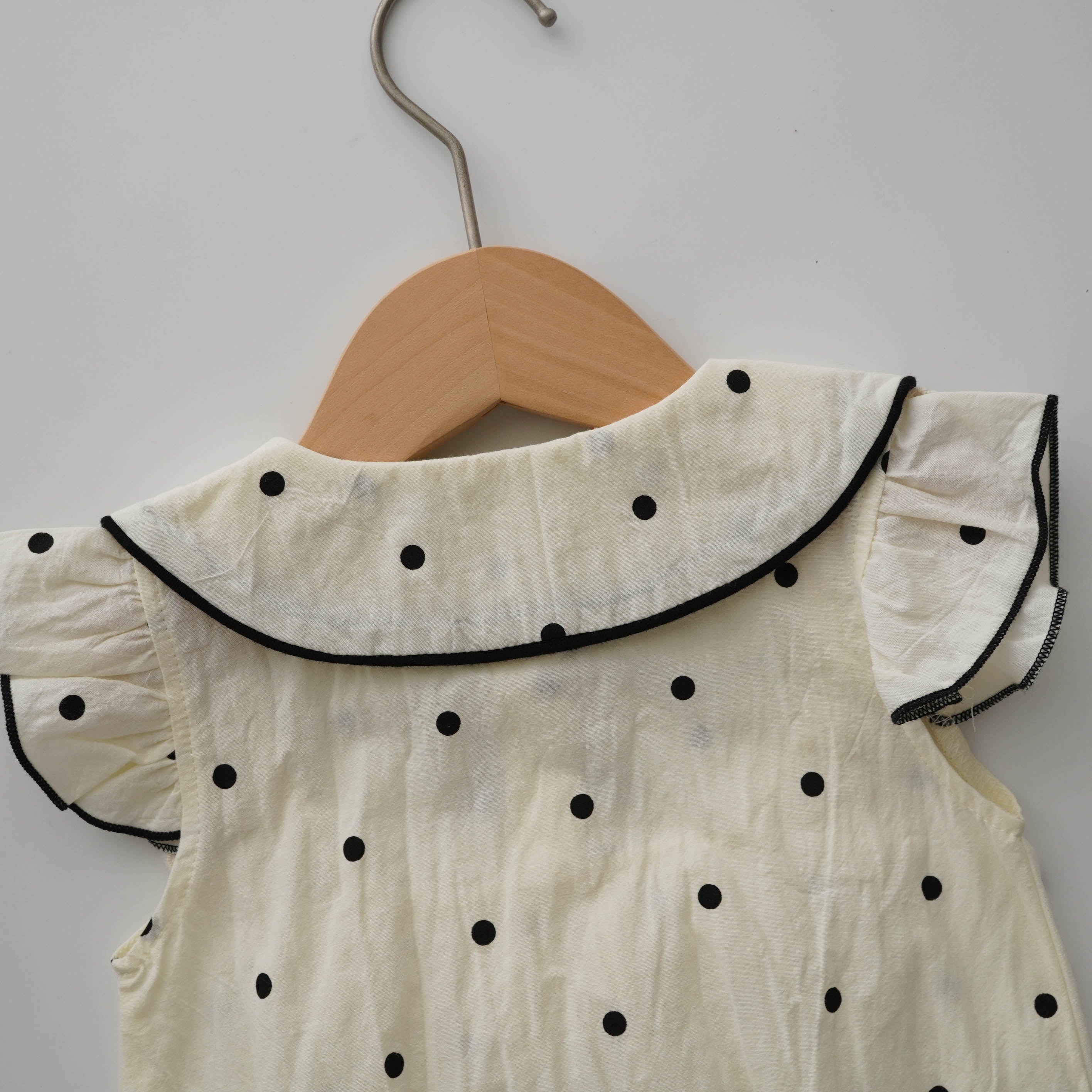 Polka Dot Buttoned Romper