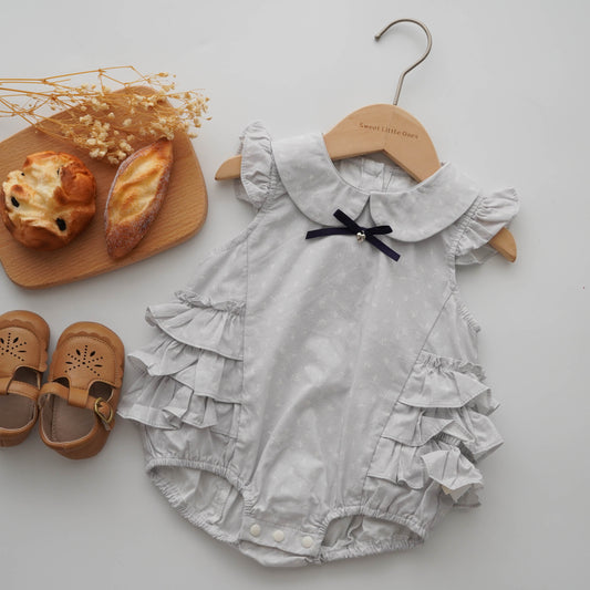 Smoky Blue Layered Romper