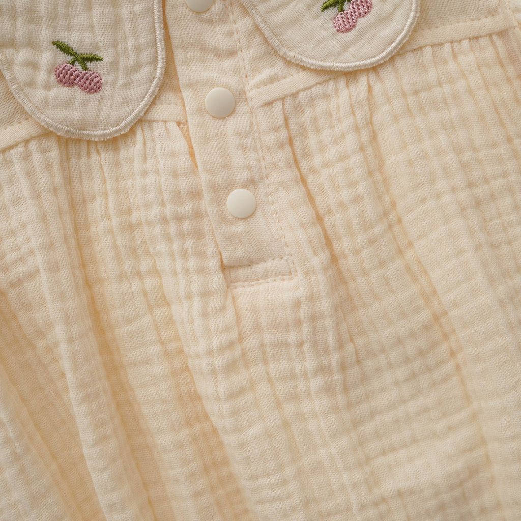 Cherry Cotton Romper with Hairband