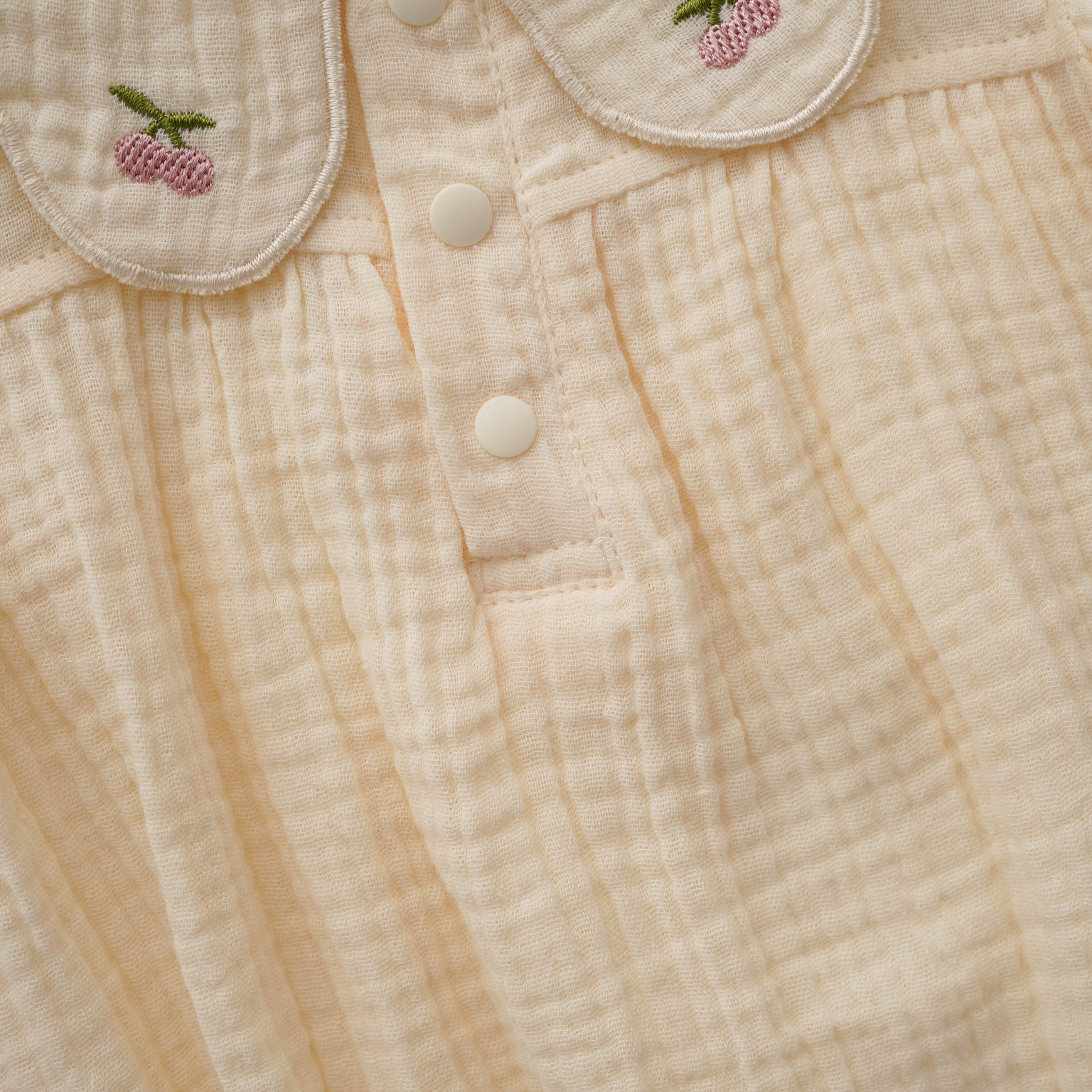 Cherry Cotton Romper with Hairband
