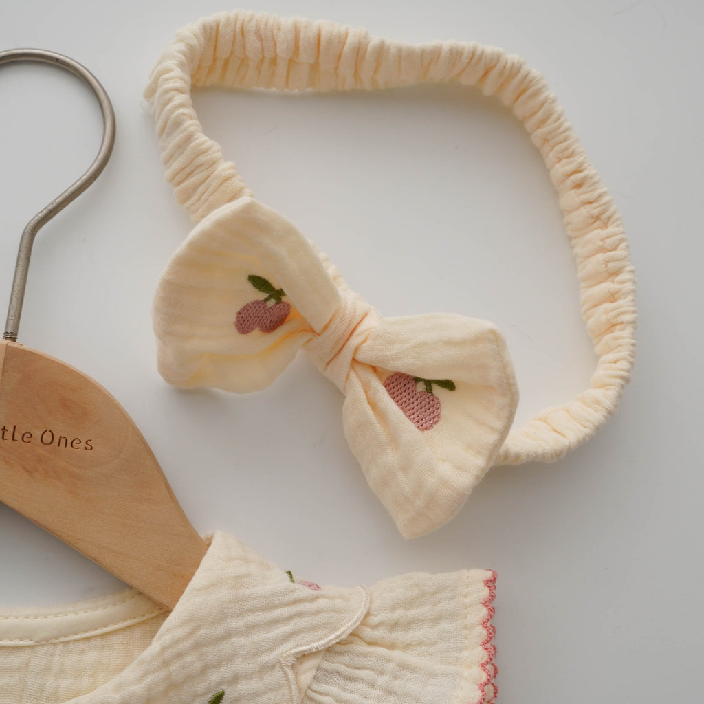 Cherry Cotton Romper with Hairband