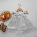 3D Flower Sleeveless Dress in Blue