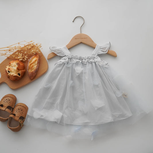 3D Flower Sleeveless Dress in Blue