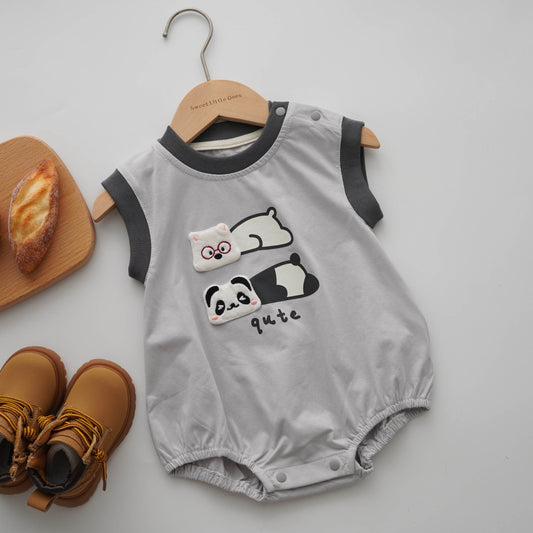 Laying Panda & Friends Romper