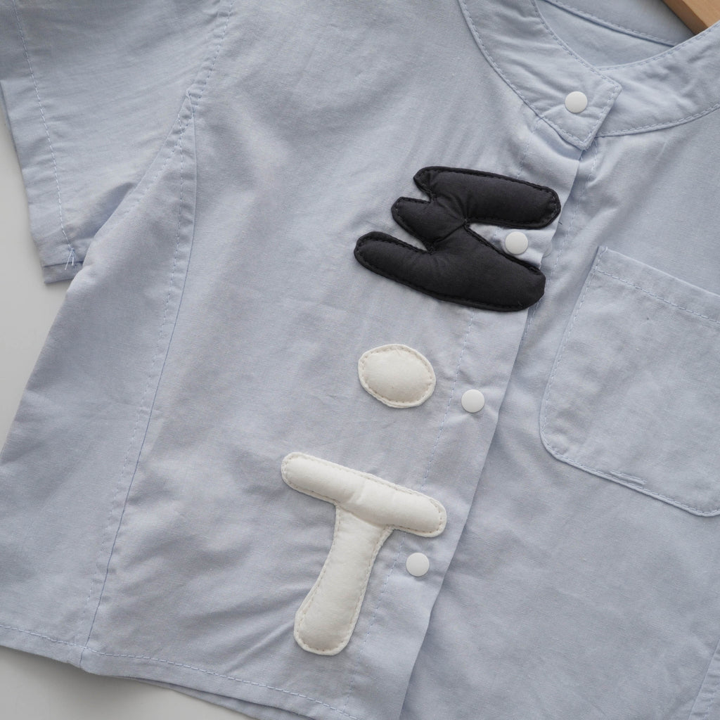 Light Blue Designed Top & Pants