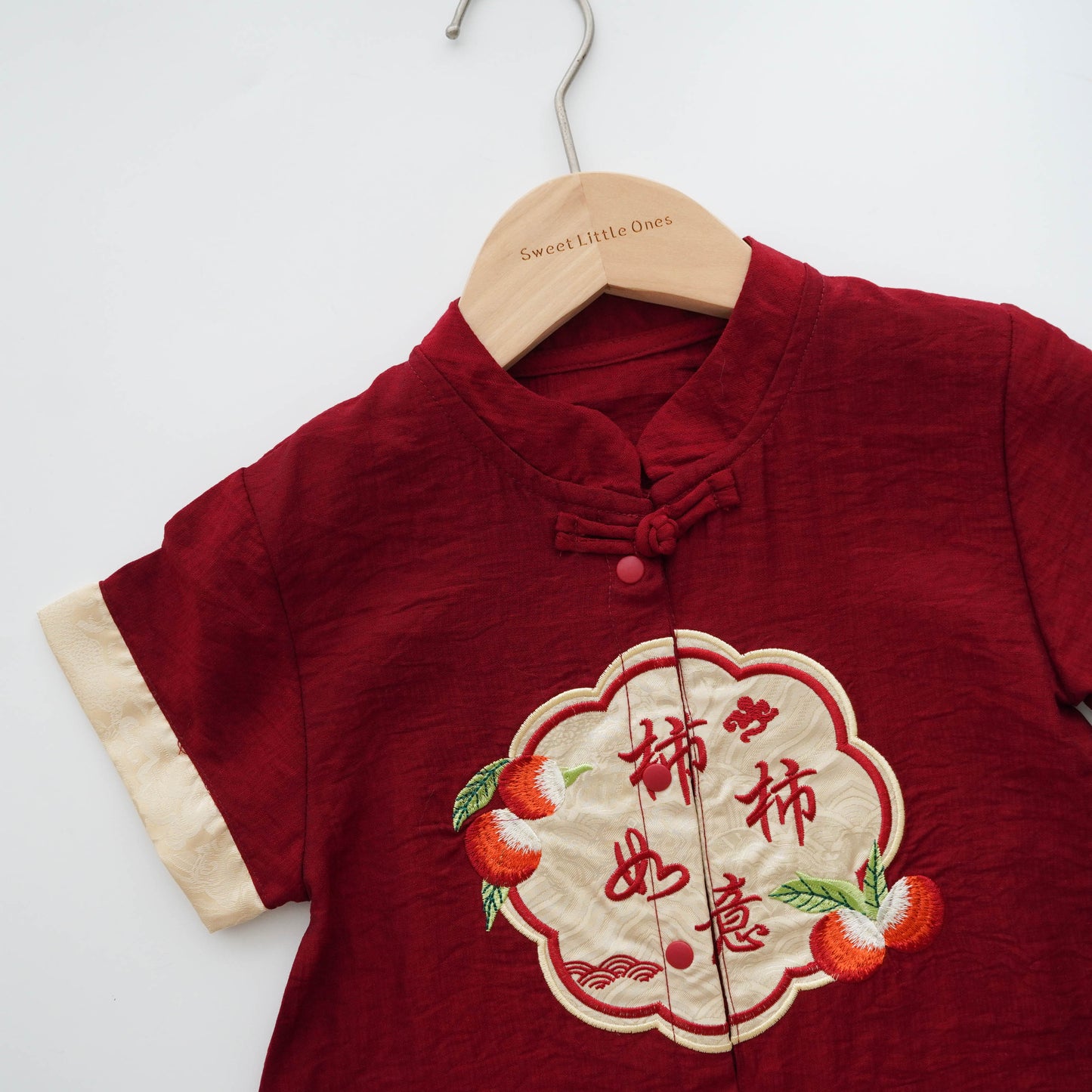 Embroidery Tangerine Chinese Romper