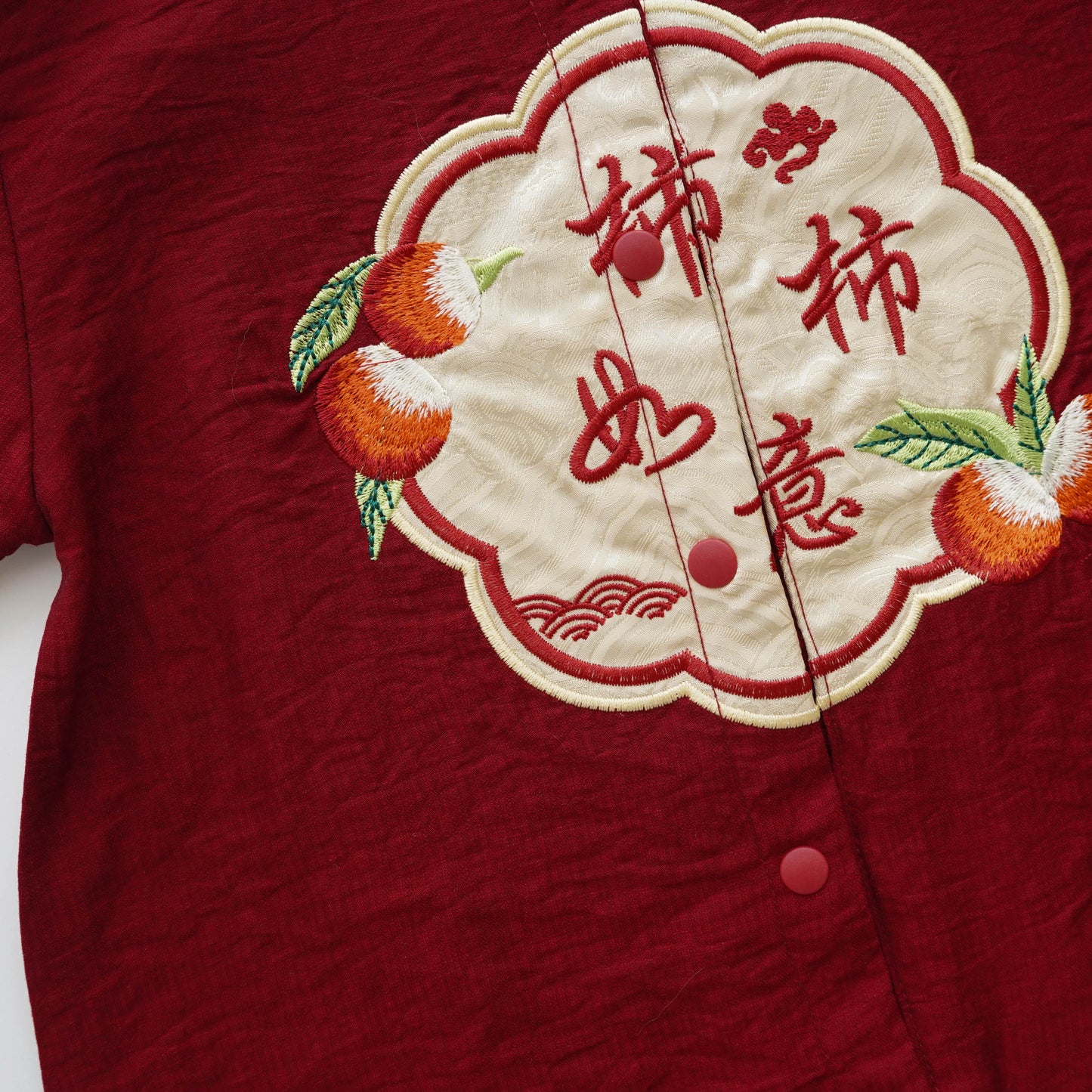 Embroidery Tangerine Chinese Romper