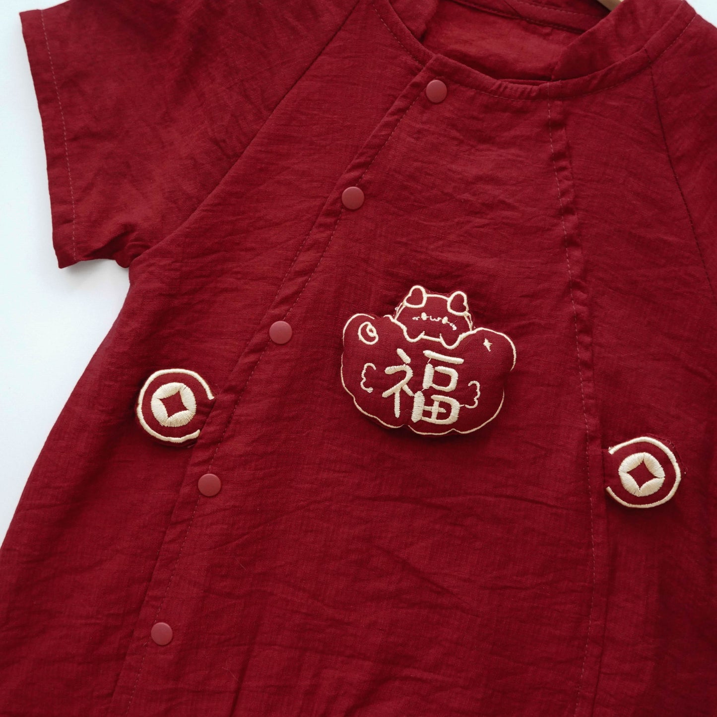 Fu Buttoned Chinese Romper