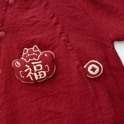 Fu Buttoned Chinese Romper