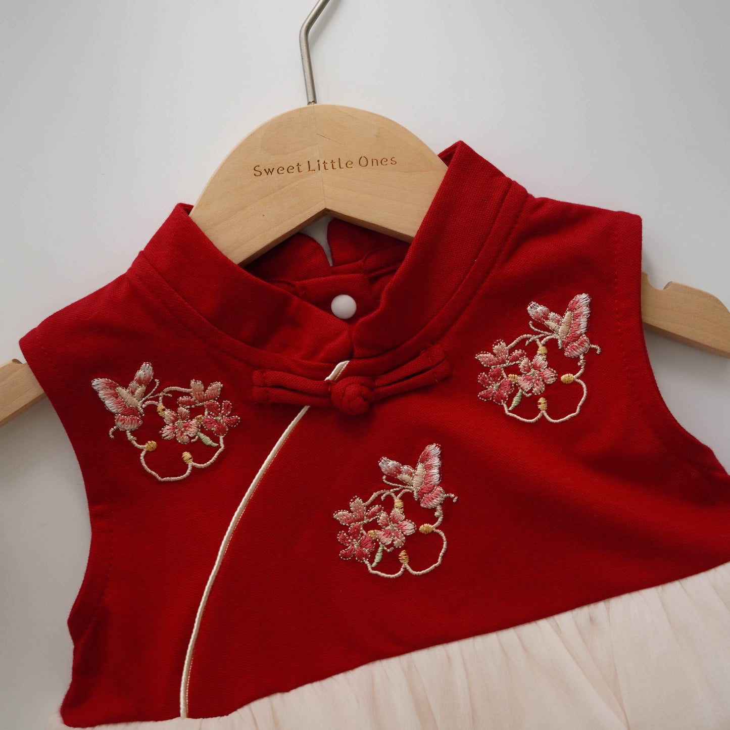 Embroidery Butterfly Chinese Romper