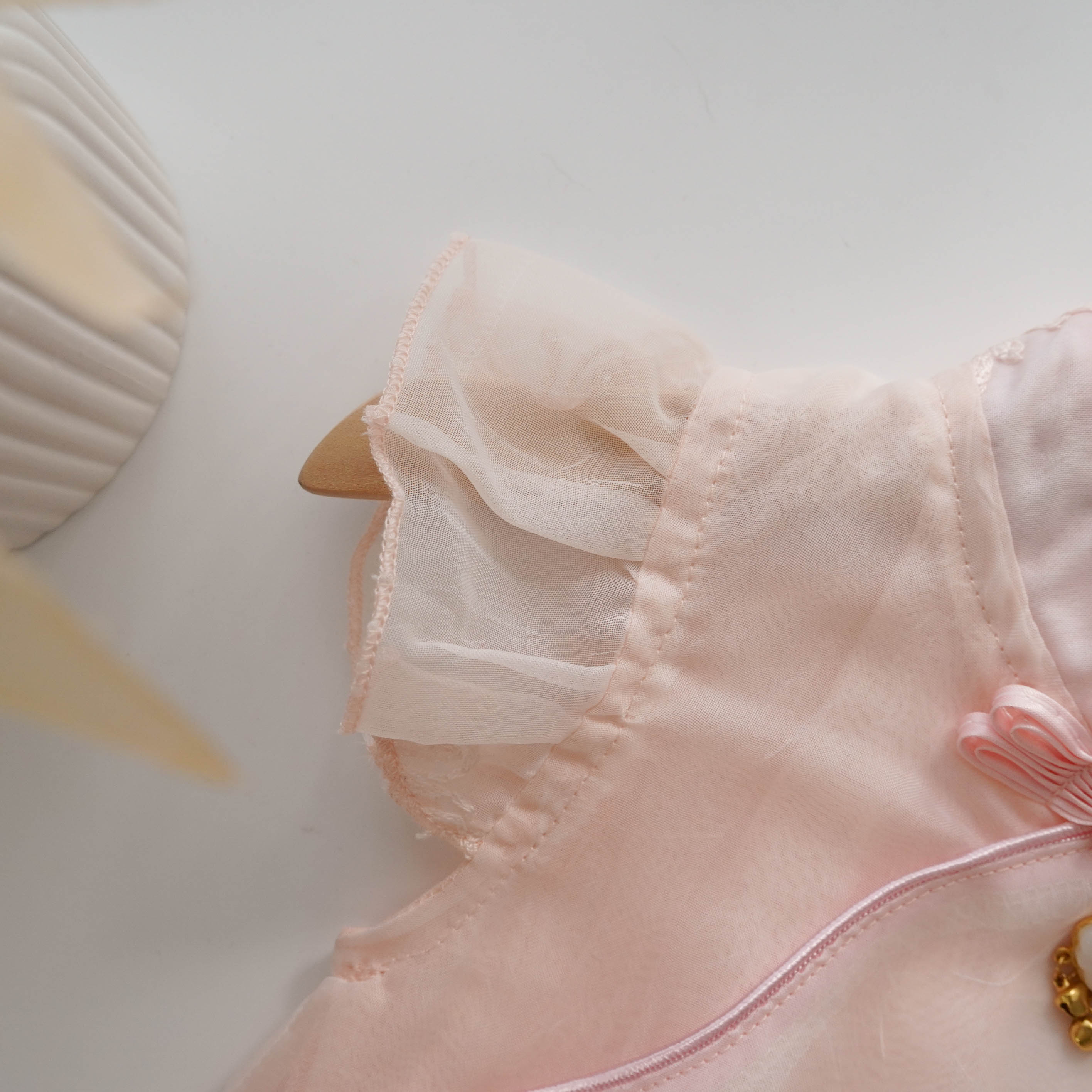 Pastel Pink Mesh Chinese Romper