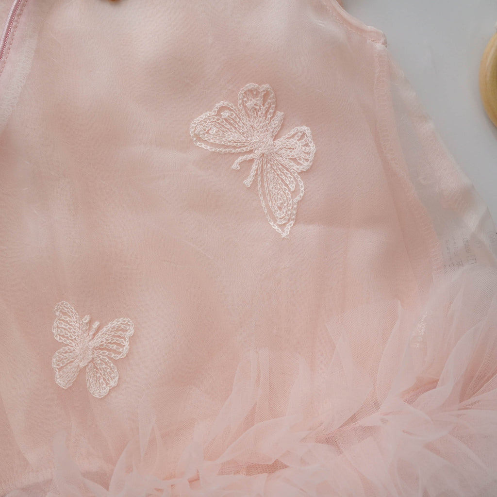 Pastel Pink Mesh Chinese Romper