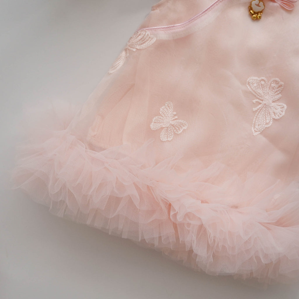 Pastel Pink Mesh Chinese Romper