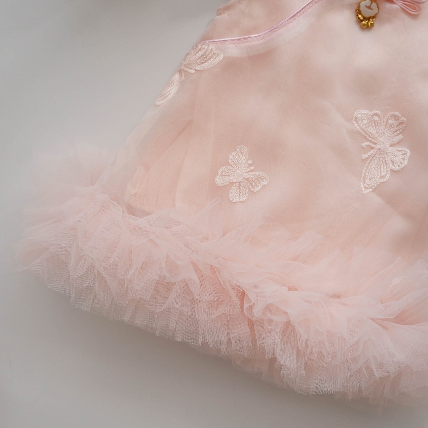 Pastel Pink Mesh Chinese Romper