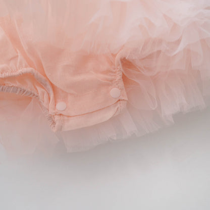 Pastel Pink Mesh Chinese Romper