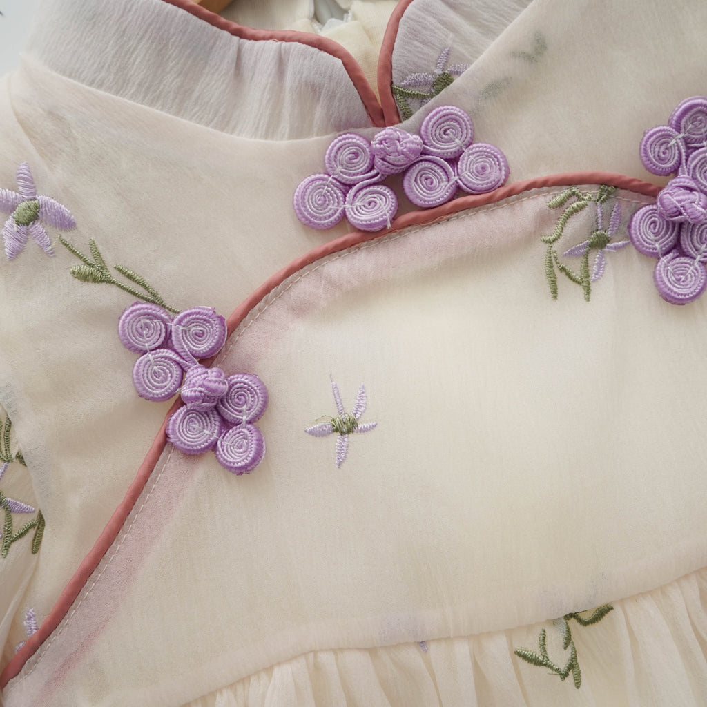 Puff Sleeves Modern Cheongsam