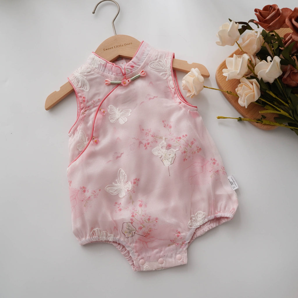 Silky Butterfly Cheongsam in Pink