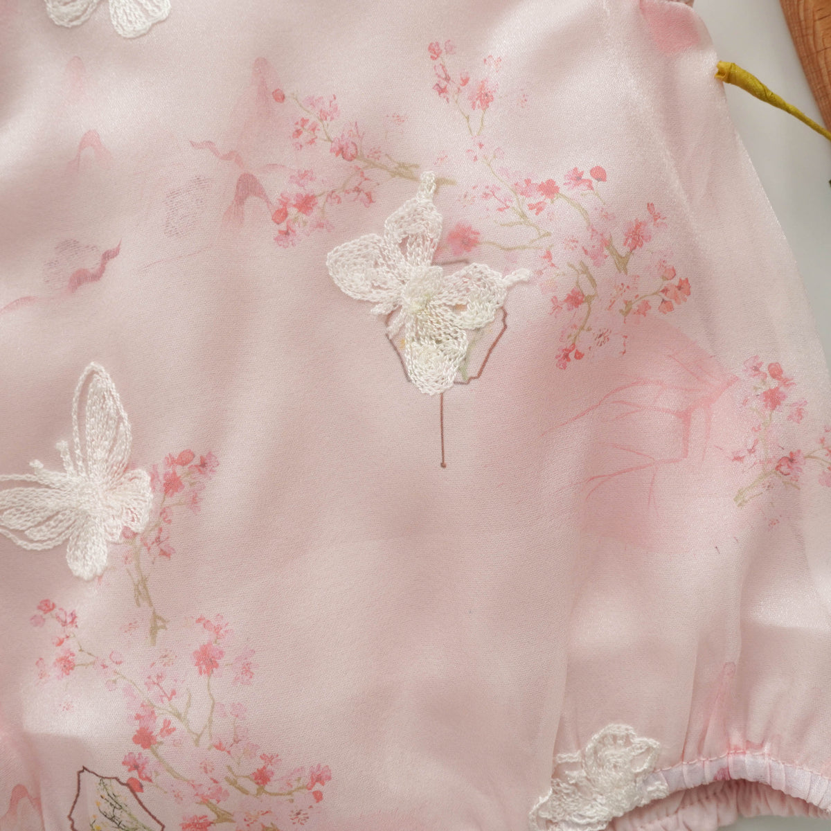 Silky Butterfly Cheongsam in Pink