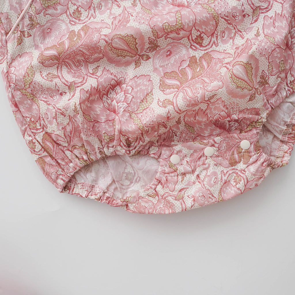 Printed Flower Ruffled Sleeves Cheongsam