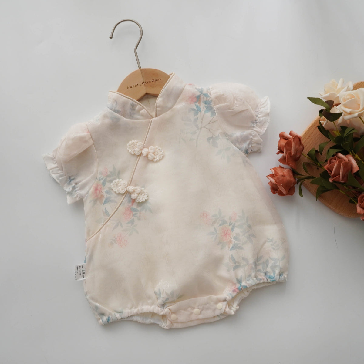 Puff Sleeves Chinese Romper