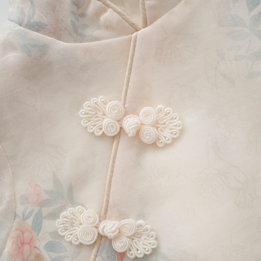 Puff Sleeves Chinese Romper