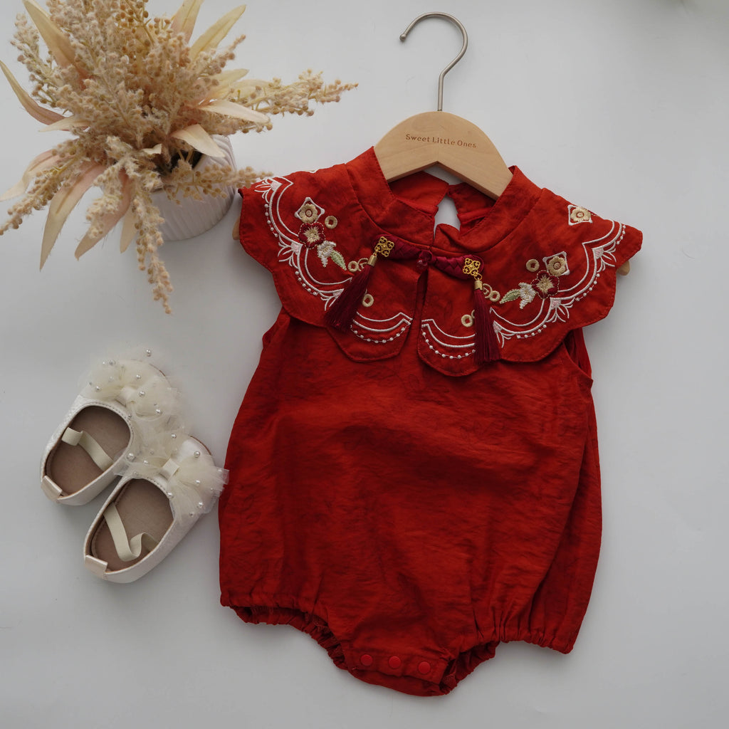 Classy Embroidery Red Cheongsam