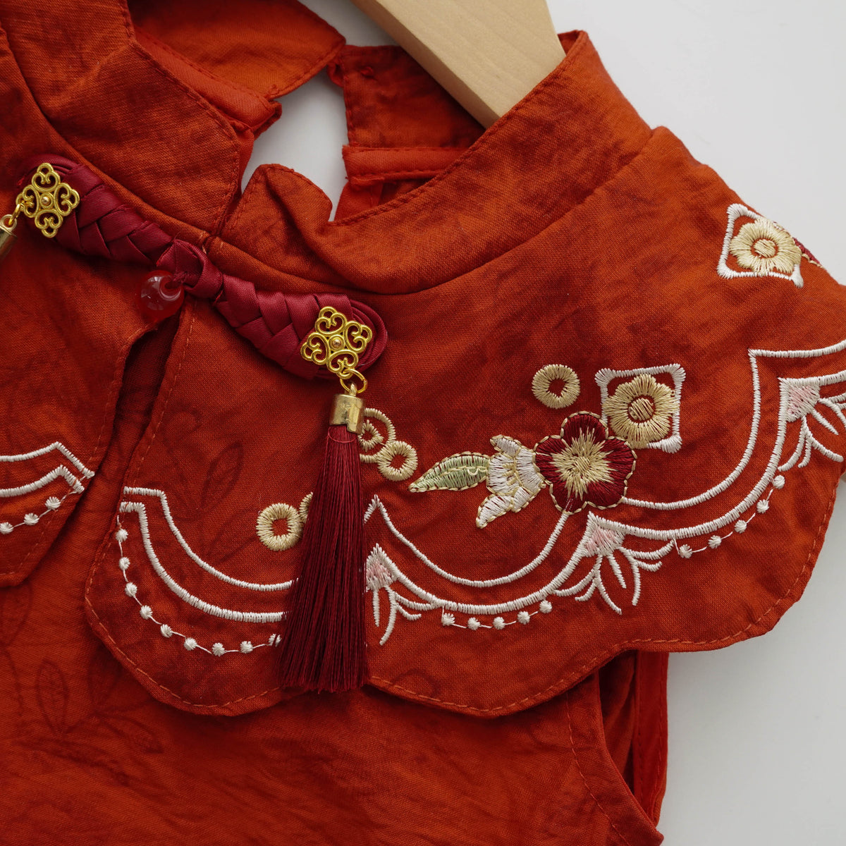 Classy Embroidery Red Cheongsam