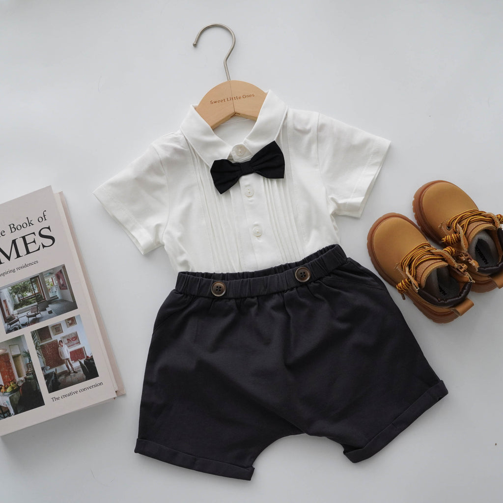 Classic Gentleman Romper with Pants Set