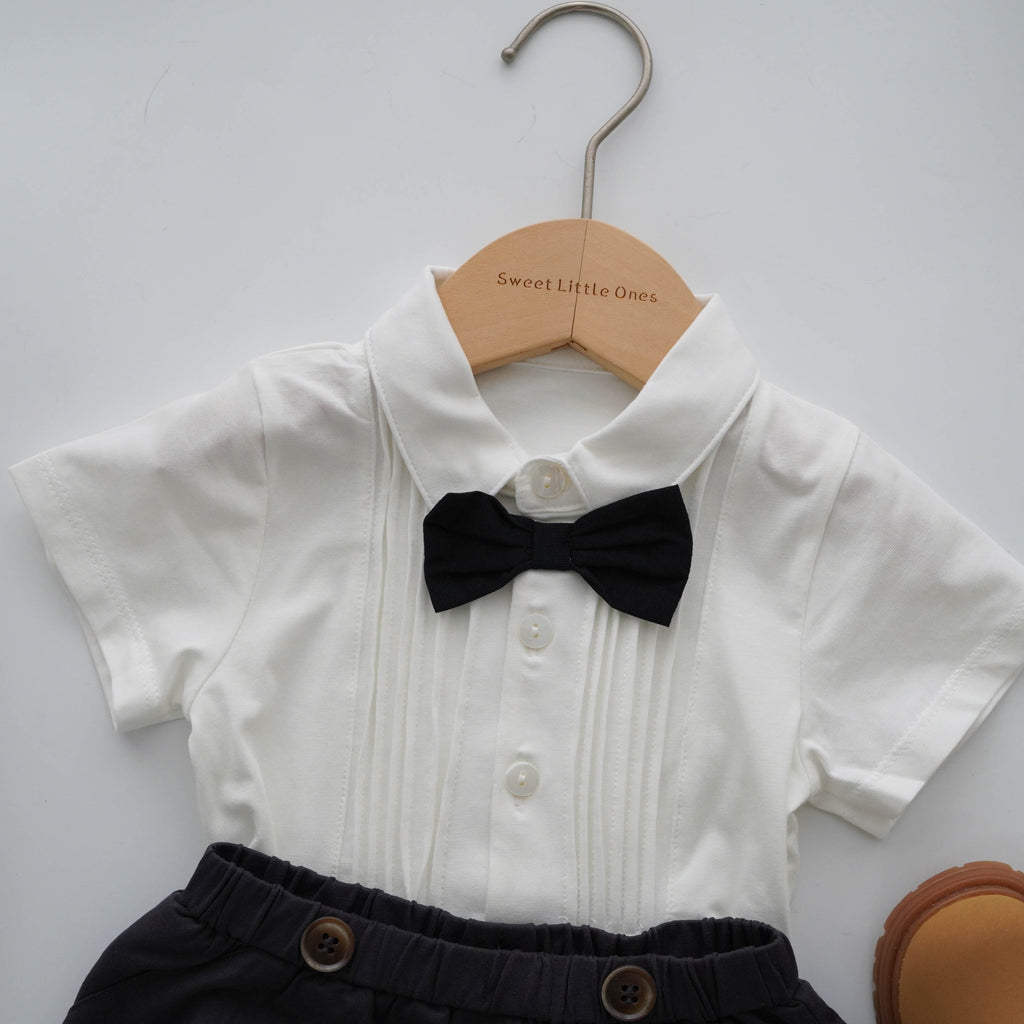 Classic Gentleman Romper with Pants Set