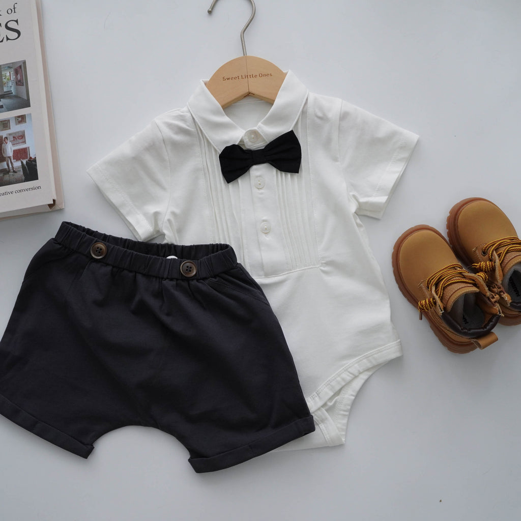 Classic Gentleman Romper with Pants Set