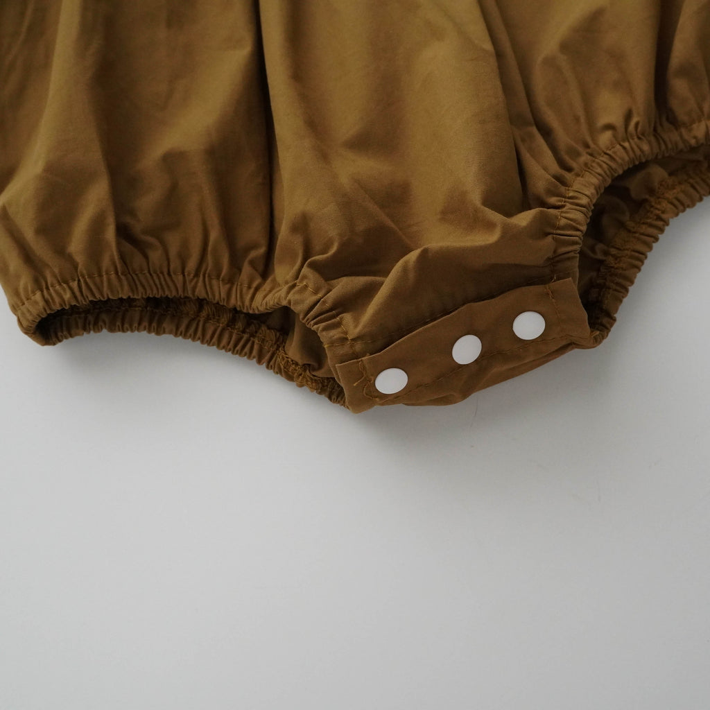Vintage Brown Long Sleeves Romper
