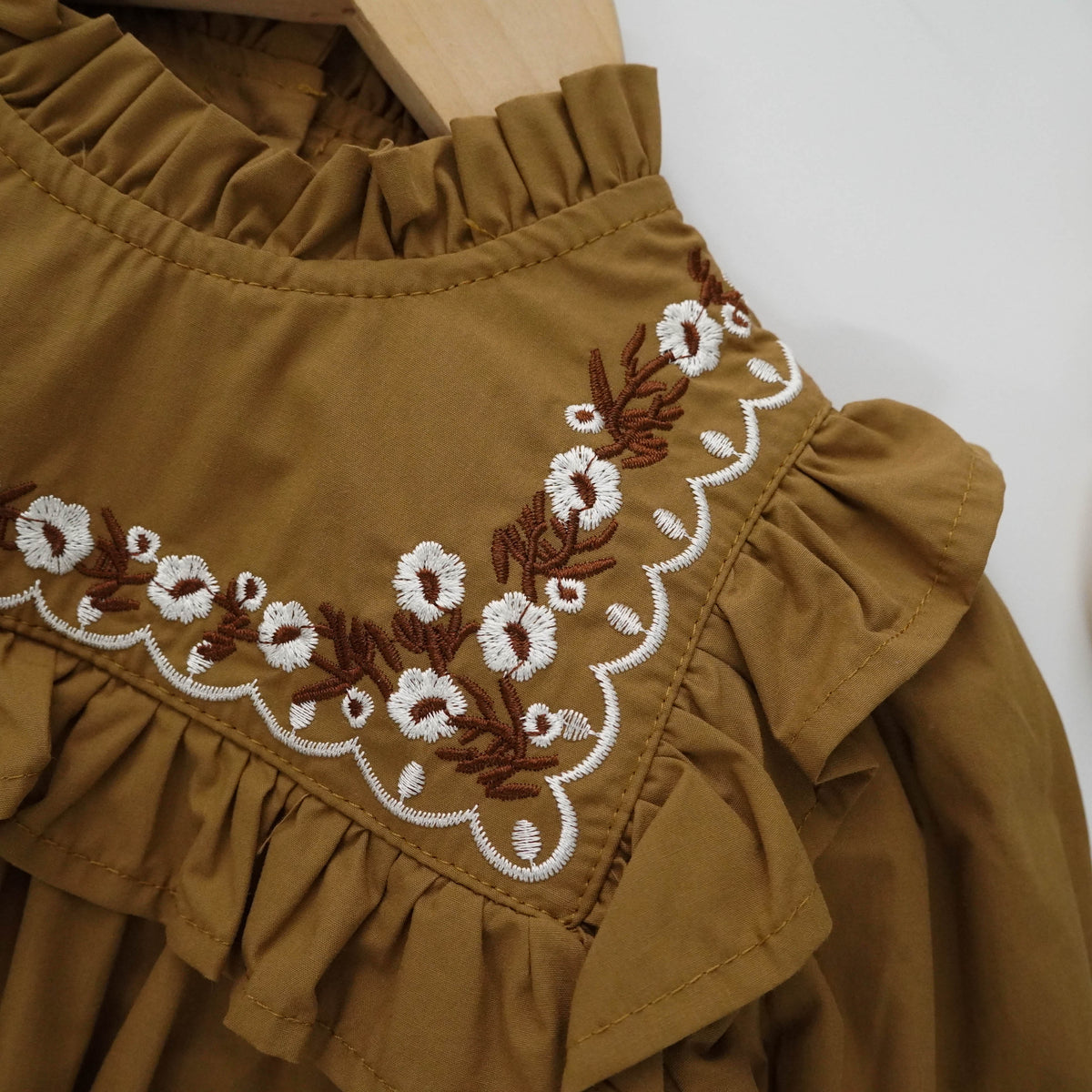 Vintage Brown Long Sleeves Romper
