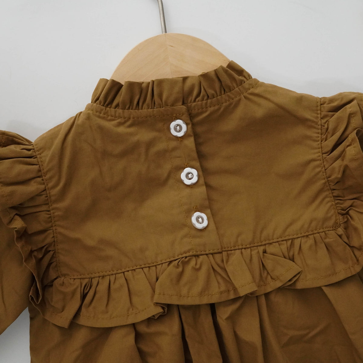 Vintage Brown Long Sleeves Romper
