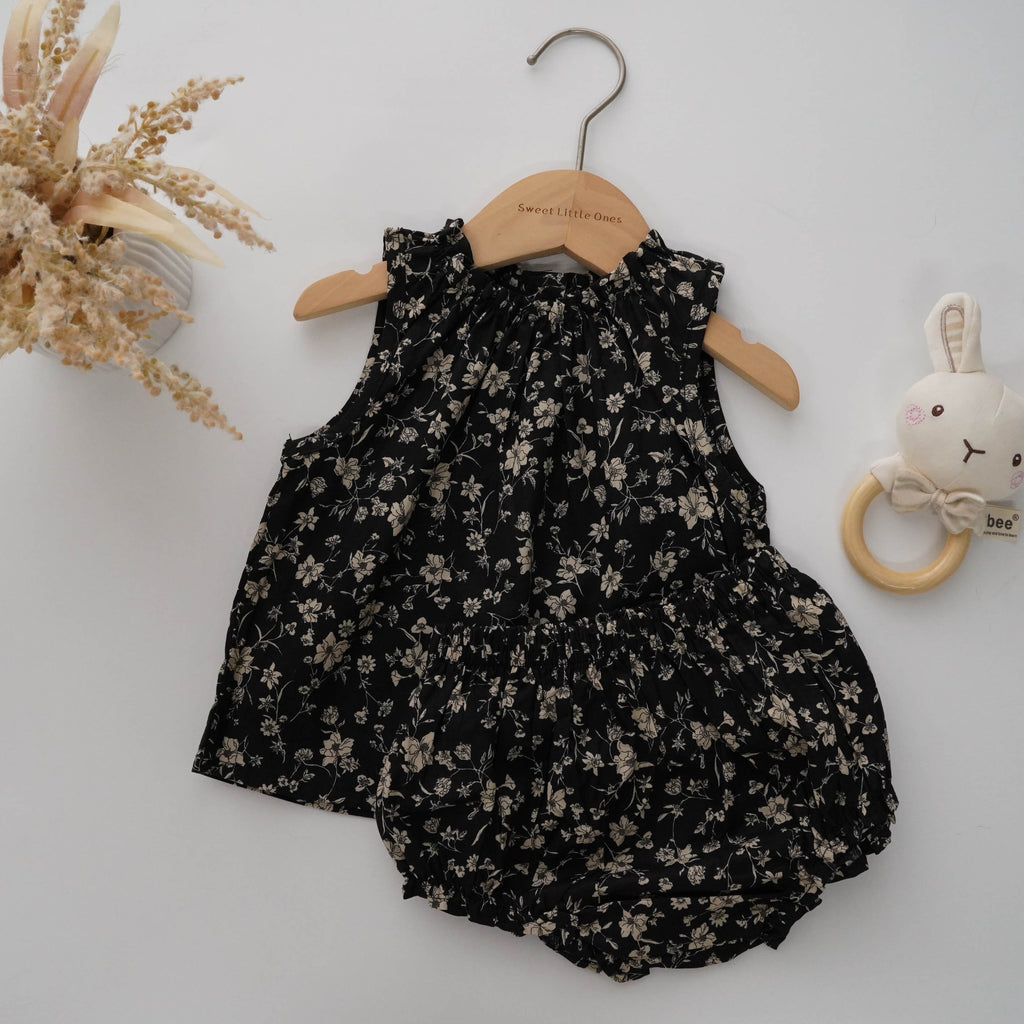 Vintage Floral Sleeves Top and Pants Set