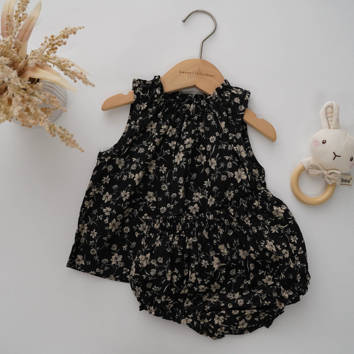 Vintage Floral Sleeves Top and Pants Set