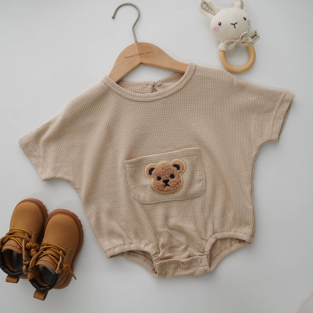 Loose Bear Waffle Romper