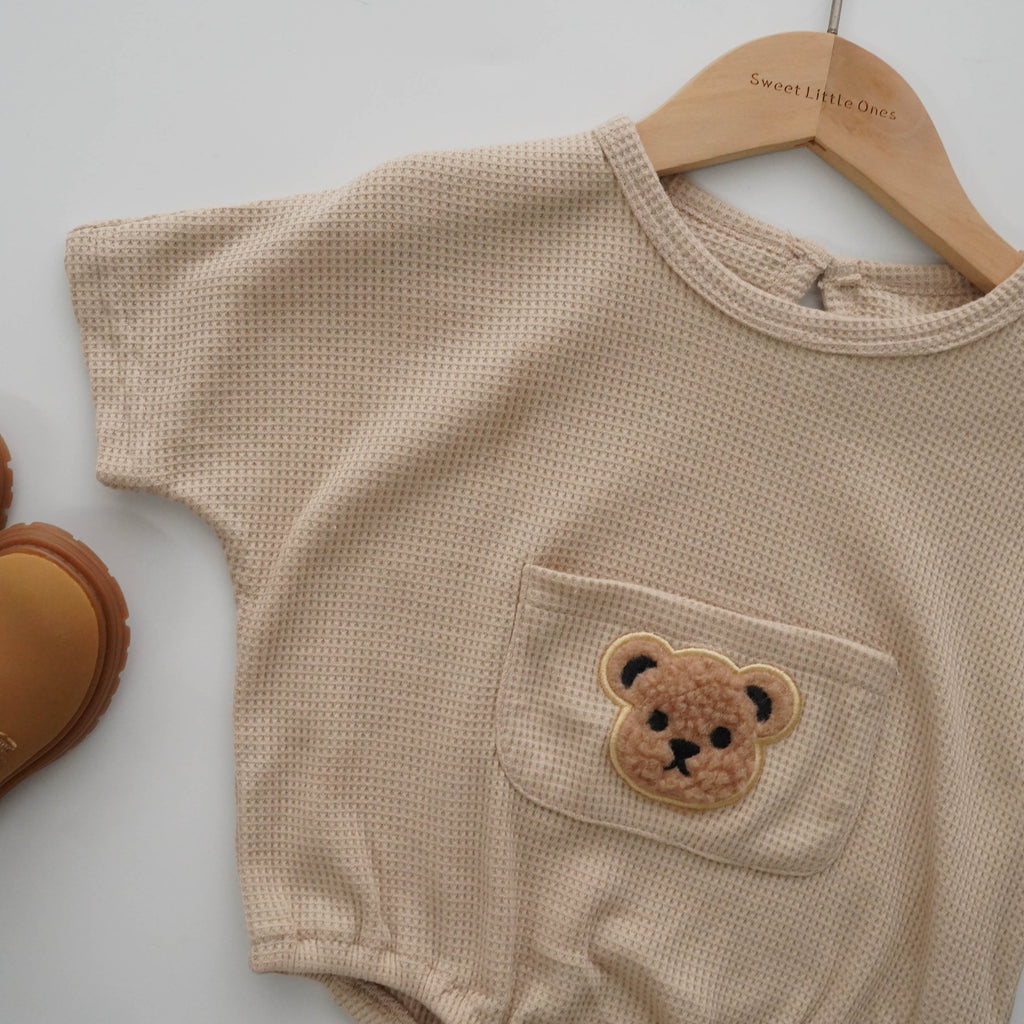 Loose Bear Waffle Romper