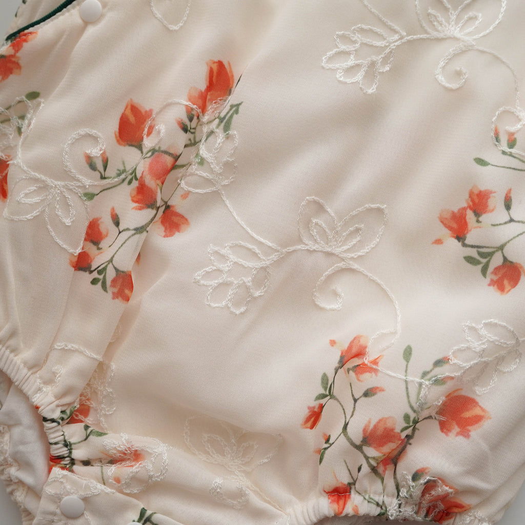 Chinese Ruffled Cheongsam with Hairband
