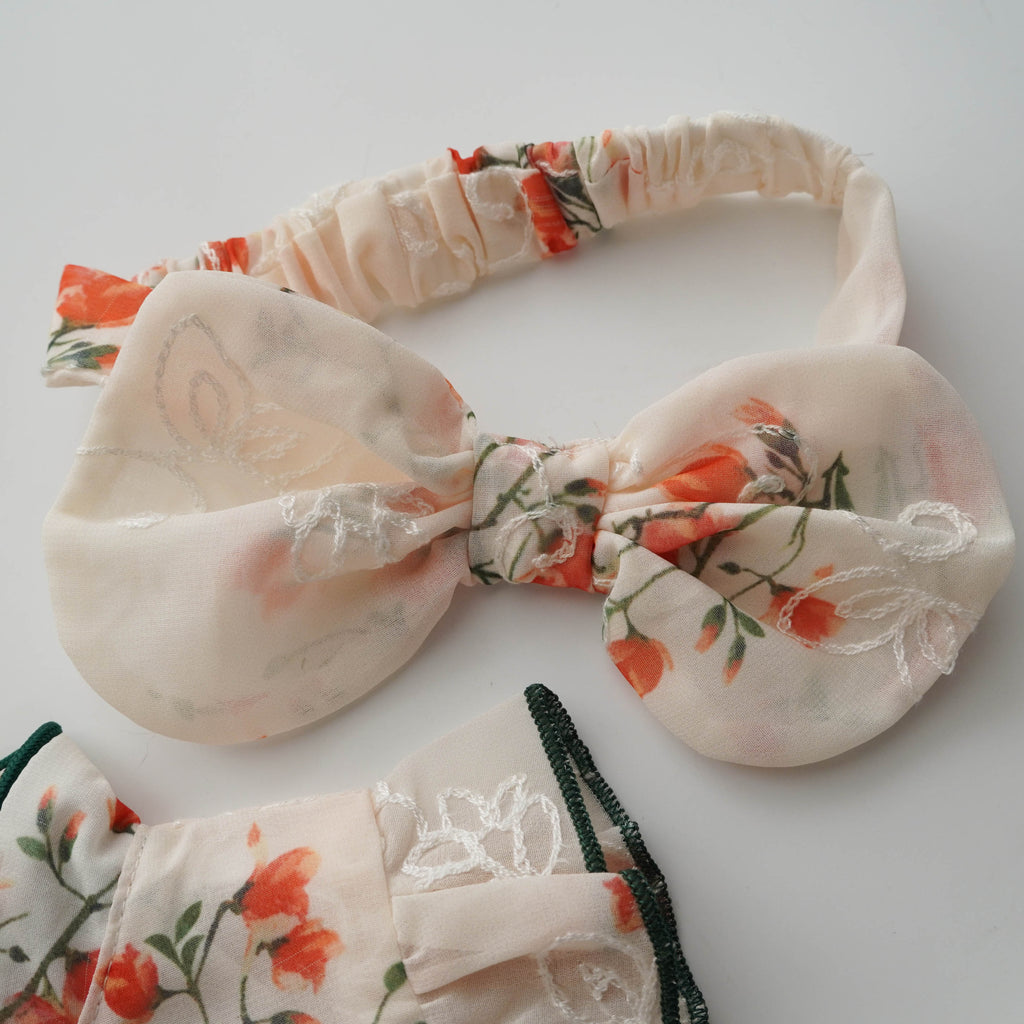 Chinese Ruffled Cheongsam with Hairband