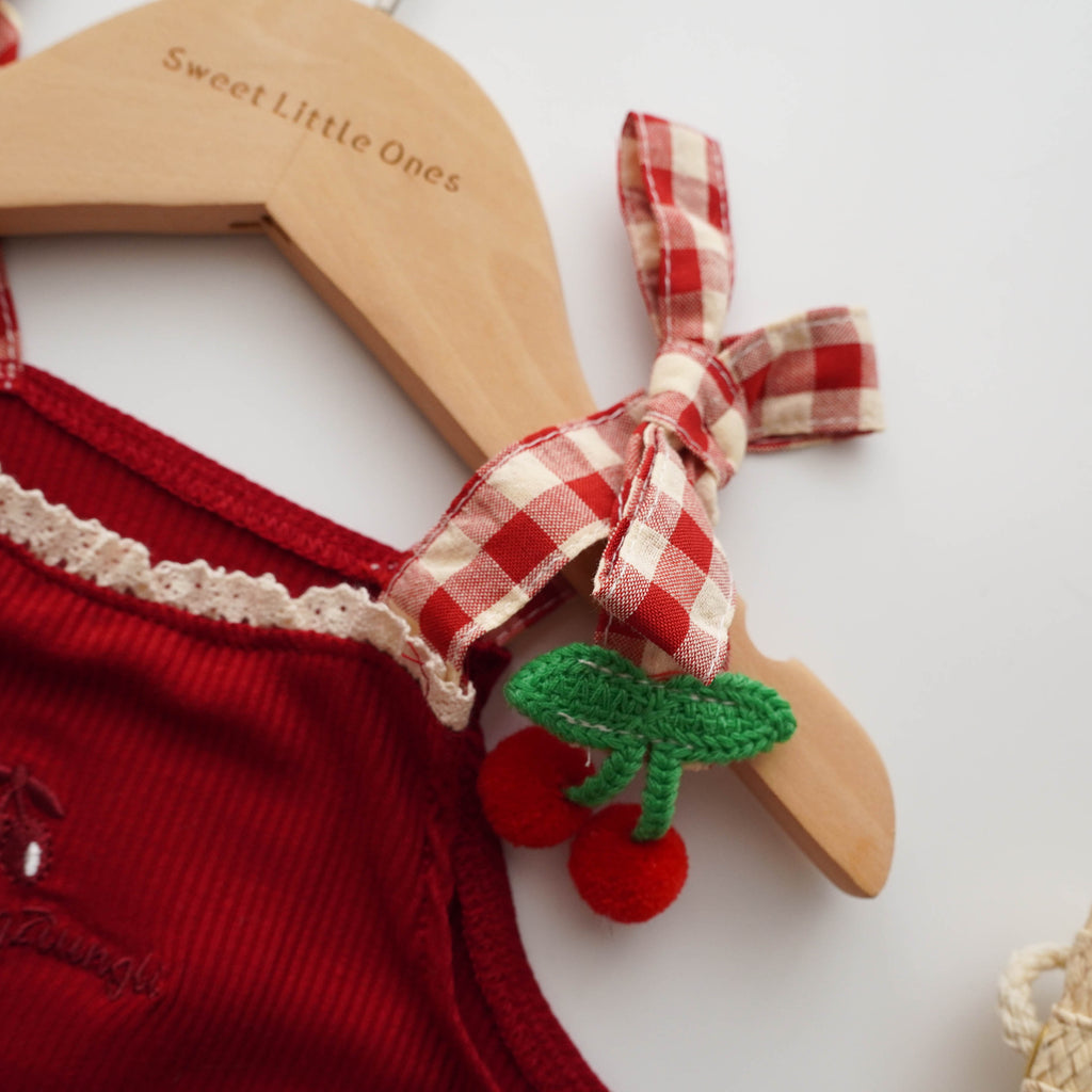 Cherry Checkered Two Pieces Set with Bag